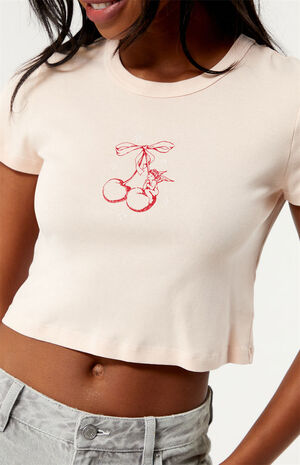Cherry Cherub Cropped T-Shirt image number 2
