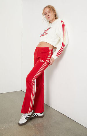 adidas Recycled Red Heritage Now Flared Track Pants