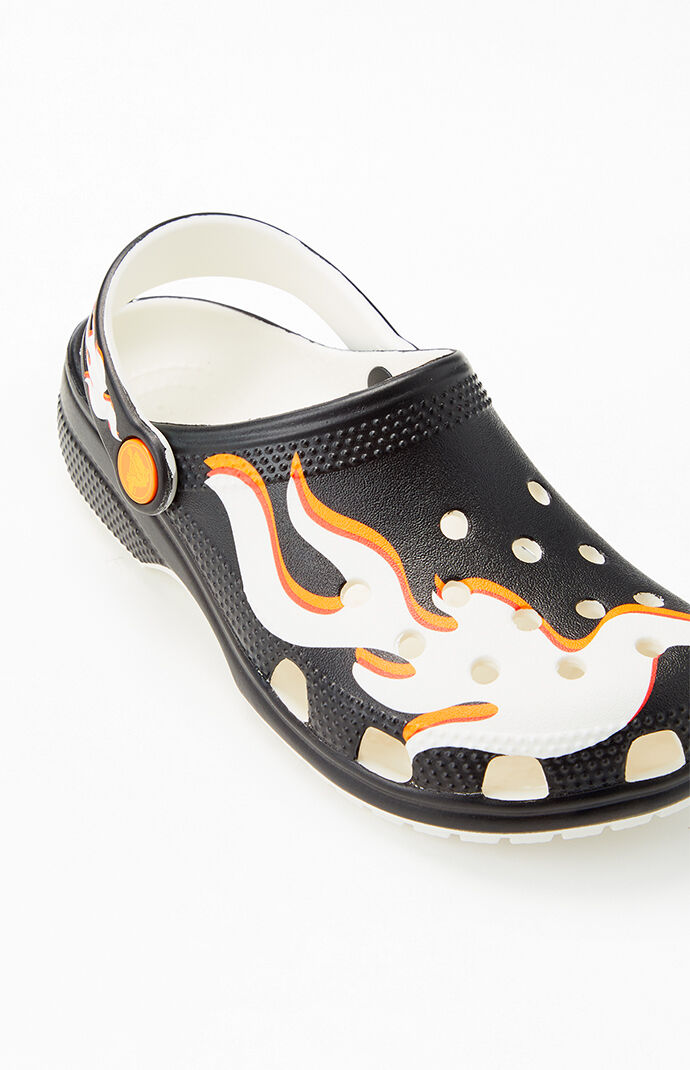 Black crocs with flames shop