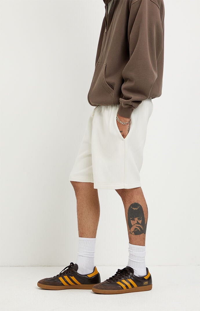 Pacsun Fleece Cream Sweat Shorts