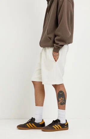 Fleece Cream Sweat Shorts image number 3