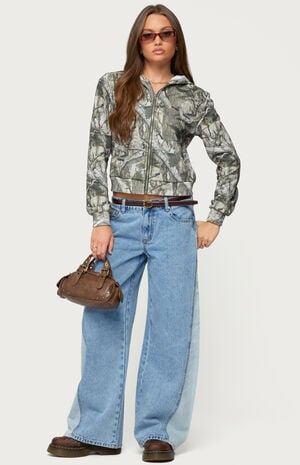 Genna Contrast Panel Low Rise Jeans image number 5