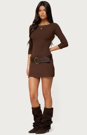 Jadey Boat Neck Mini Dress image number 2