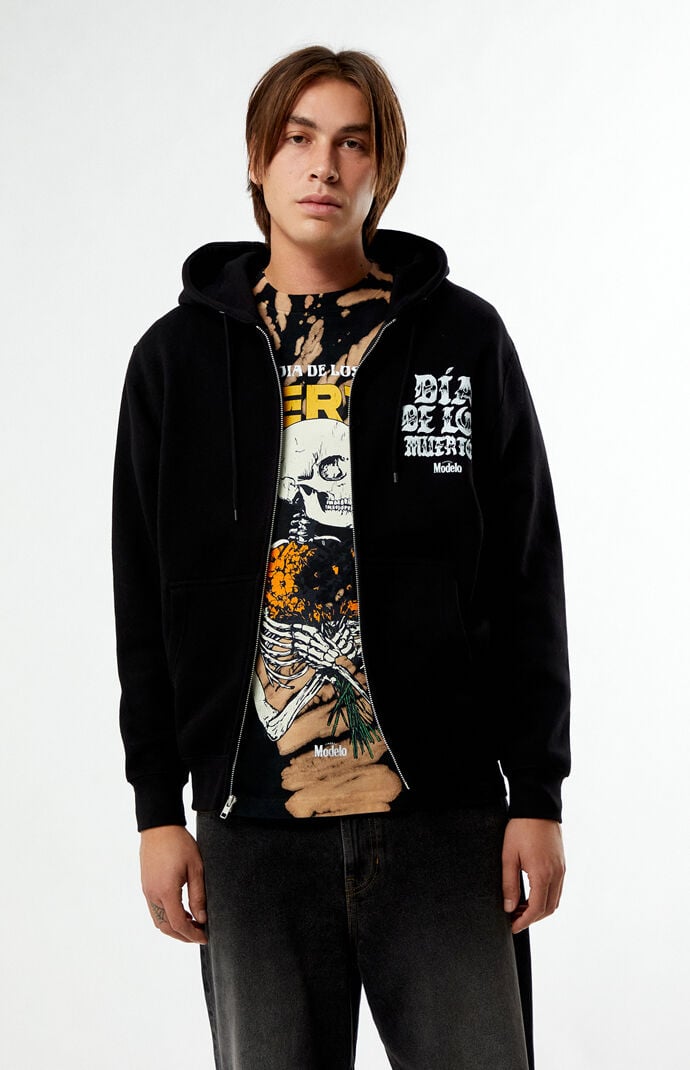 Modelo Salud Full Zip Dia De Los Muertos Hoodie