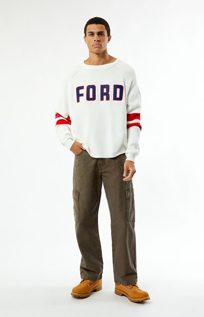 FORD Varsity Stripe Logo Sweater PacSun