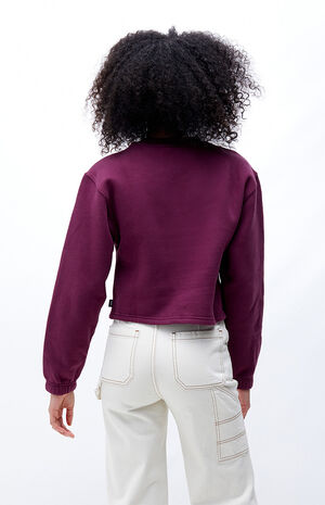 Purple ComfyCush Cropped Crew Neck Sweatshirt image number 3