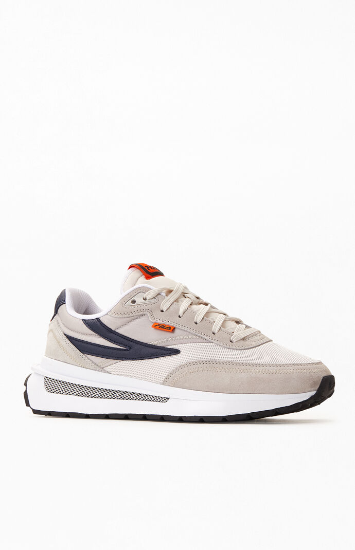 White & Navy Renno Shoes