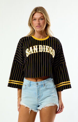 San Diego Padres Sport Long Sleeve Cropped T-Shirt image number 2