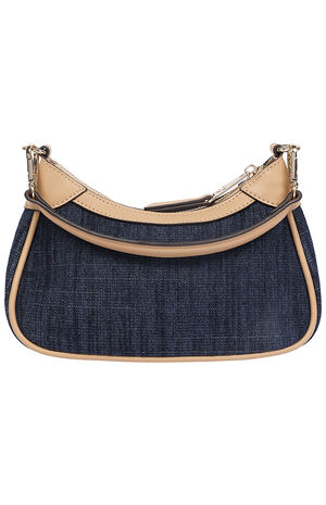 Blair Dark Denim and Faux Leather Shoulder Bag image number 6