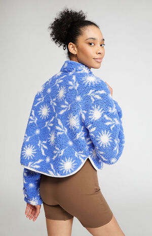Snowflake Tile Half Snap Sherpa Fleece Sweatshirt image number 4