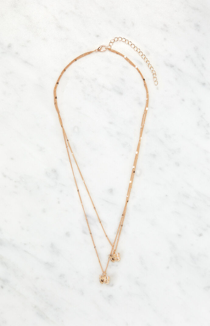 Double Butterfly Necklace