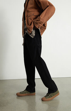 Eco Black Corduroy Carpenter Pants image number 3