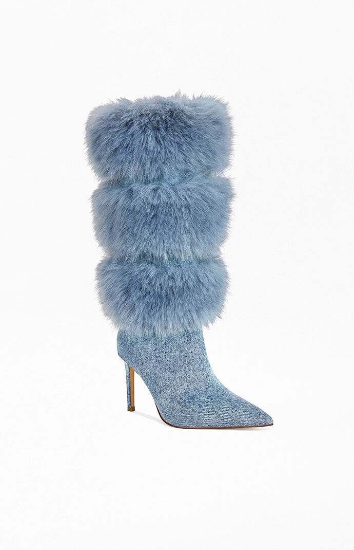 AZALEA WANG Women's Senae Blue Stiletto Boots