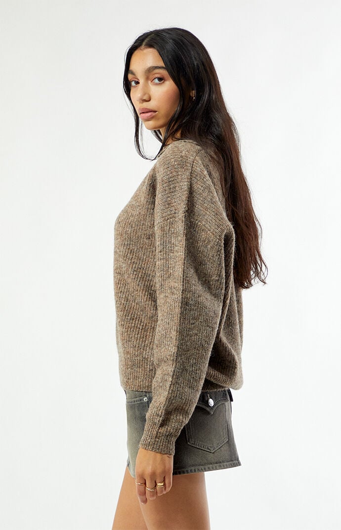 Rhythm Quinn Collared V-Neck Oversized Sweater