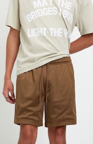 Brown Aaron Mesh Volley Shorts image number 5