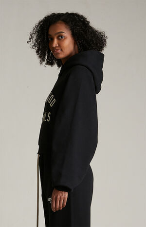 Women's Black Fleece Cropped Hoodie image number 3