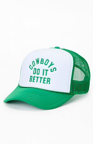Green Cowboys Do It Better Trucker Hat image number 4