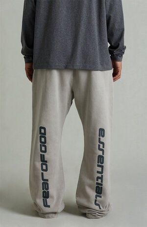 Smoke Grey Fleece Flare Sweatpants image number 6