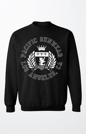 Pacific Sunwear Black Shield Circle LA Crew Neck Sweatshirt image number 1