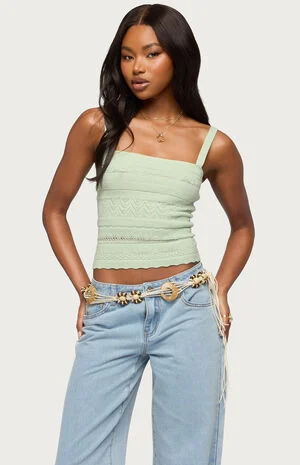 Naia Pointelle Knit Tank Top image number 1