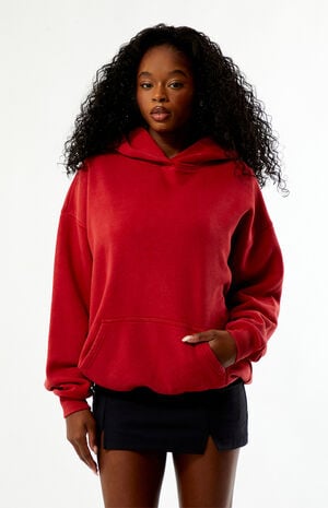 Red Core Washed Pullover Hoodie image number 2