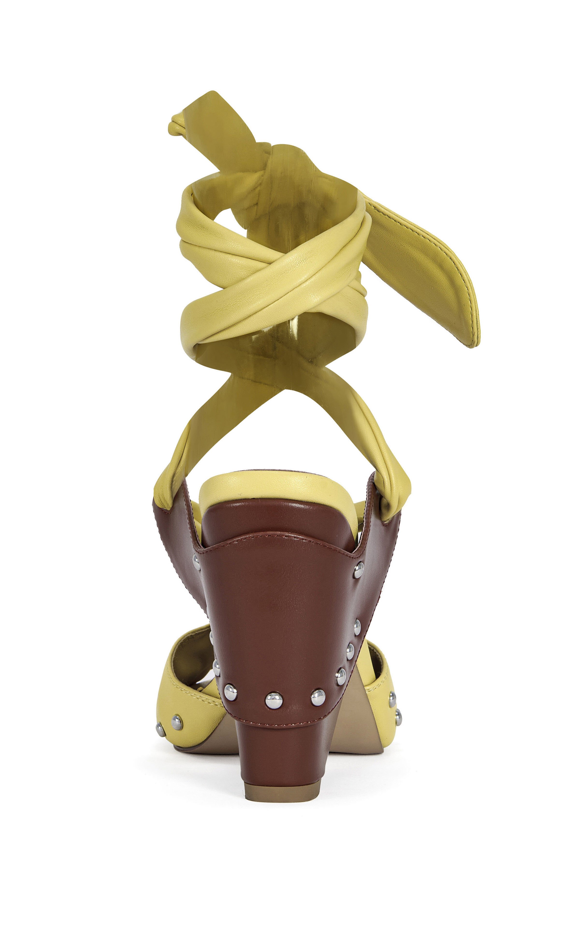 AZALEA WANG Women's Aruba Yellow Block Sandals