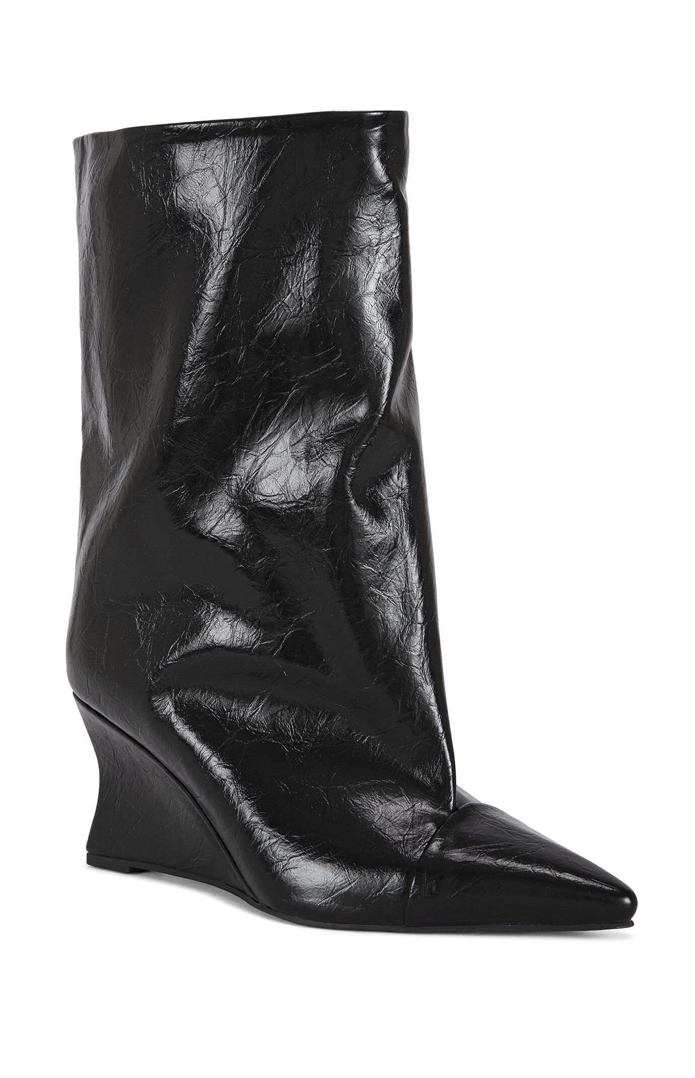 AZALEA WANG Women's Vinci Black Wedge Booties