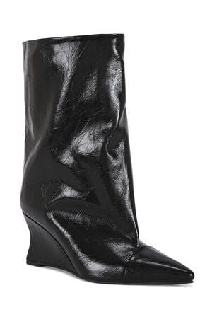Women's Vinci Black Wedge Booties image number 2