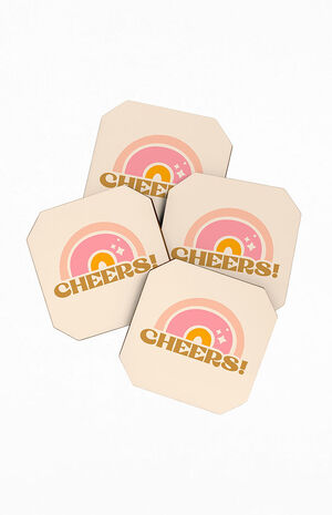 4 Pack Gold Coasters image number 1