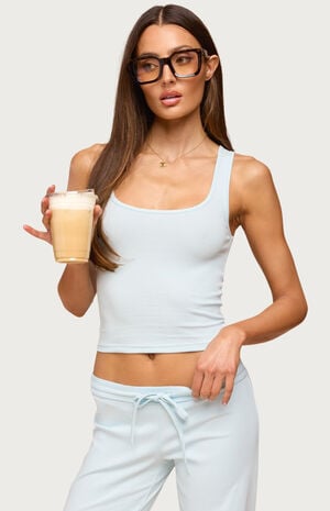 Linda Ribbed Scoop Neck Tank Top image number 2