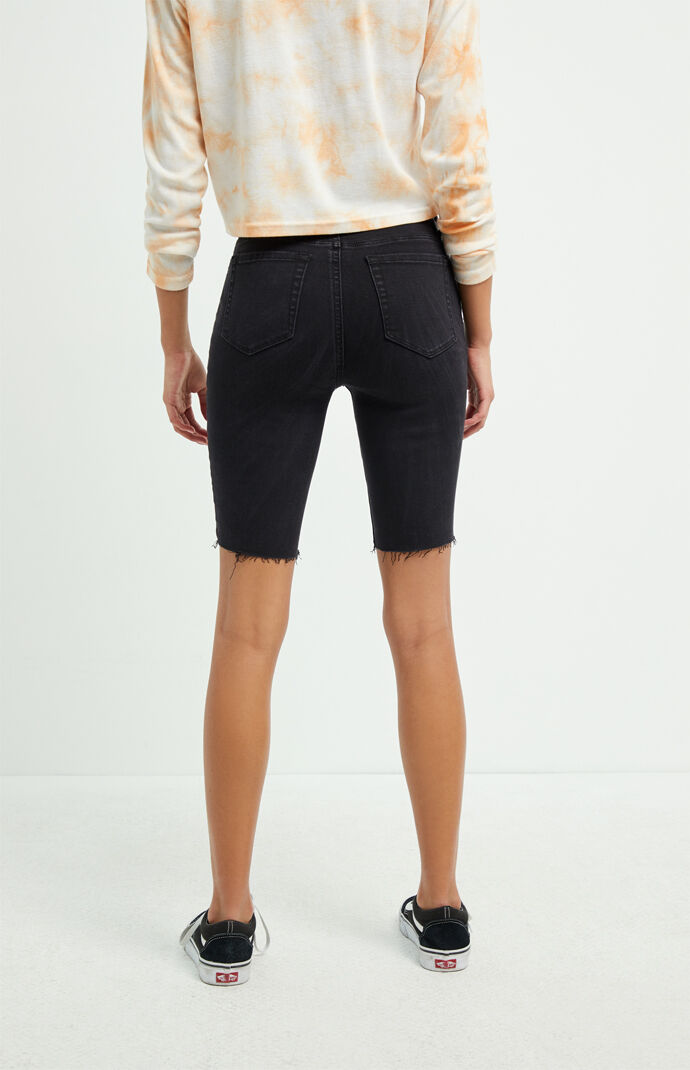 Denim cycling sale shorts black