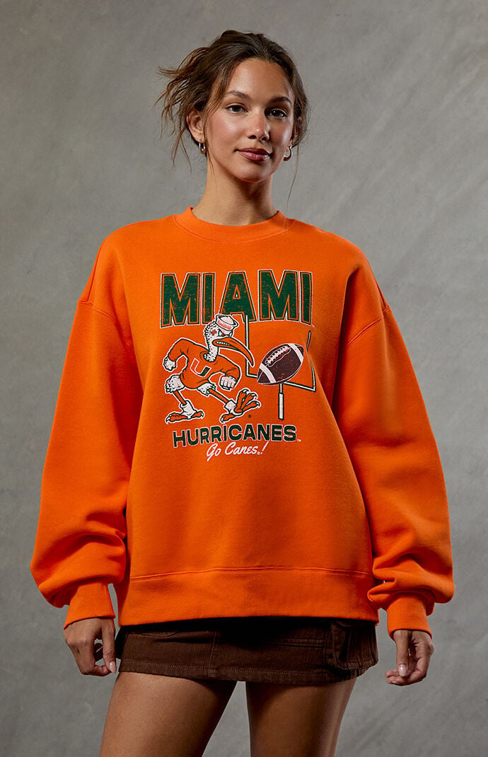 WILD COLLECTIVE Miami Hurricanes Crew Neck Sweatshirt
