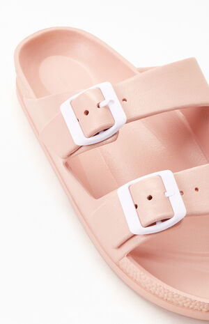 Women's Rubber Double Buckle Slide Sandals image number 8