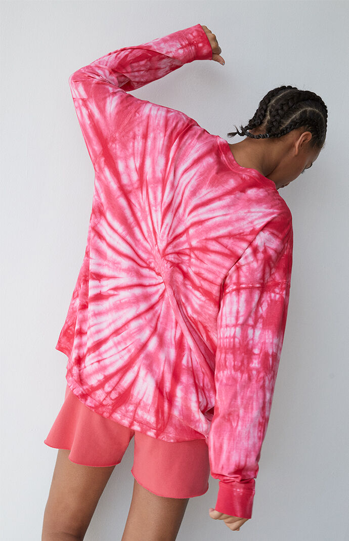 By PacSun Tie Dye Warm Up Long Sleeve T-Shirt