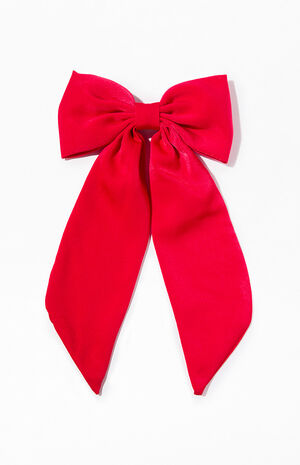 Medium Satin Bow Barrette image number 1