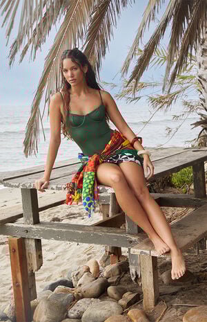 Green Madison Shine Underwire One Piece Swimsuit image number 1