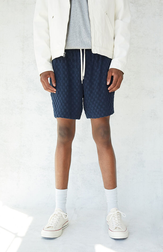 Velour Checkered Volley Shorts