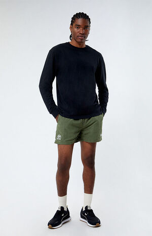 Green Faux Suede Shorts image number 4