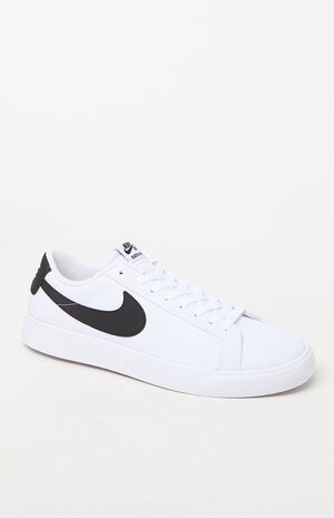 White & Black Air Zoom Blazer Low Canvas Shoes image number 1