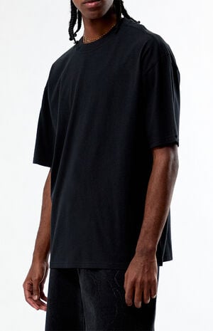 Black Basic Oversized T-Shirt image number 2