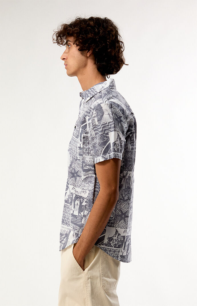 Brixton Charter Print Woven Button Down Shirt