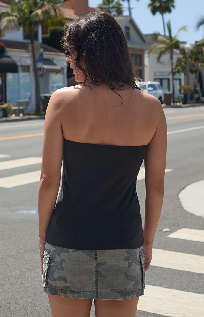 John Galt Black Lucky Lace Tube Top