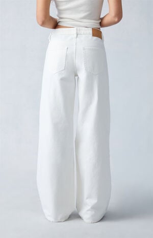 Eco White Ripped Low Rise Baggy Jeans image number 4