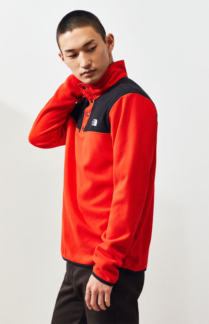 Red Glacier Snap-Neck Pullover
