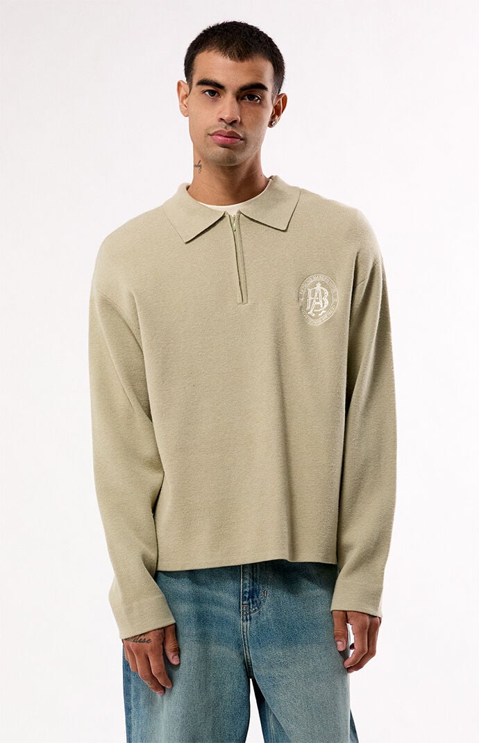 Pacsun Green Le Palais Quarter Zip Polo Sweater