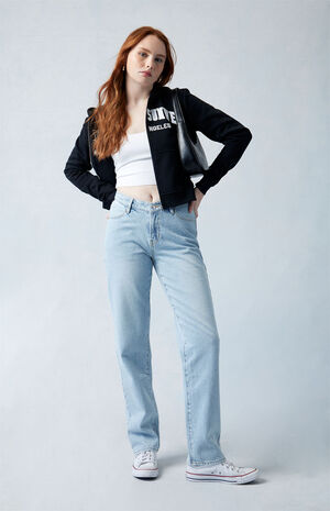 Eco Light Indigo V-Dip Dad Jeans image number 2