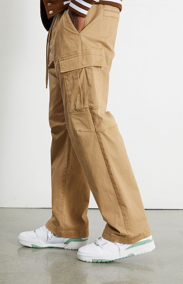 PacSun Khaki Cotton Baggy Cargo Pants | PacSun