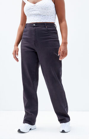 Stretch Black Curve Dad Jeans image number 2