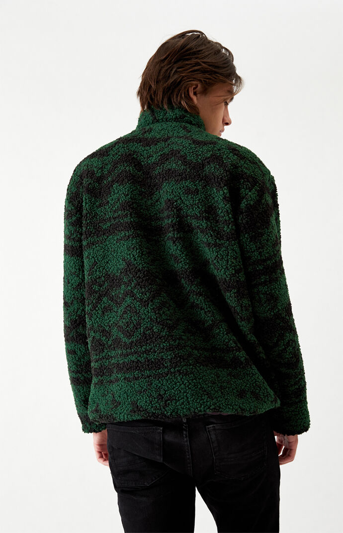 Classics Green Printed Sherpa Pullover