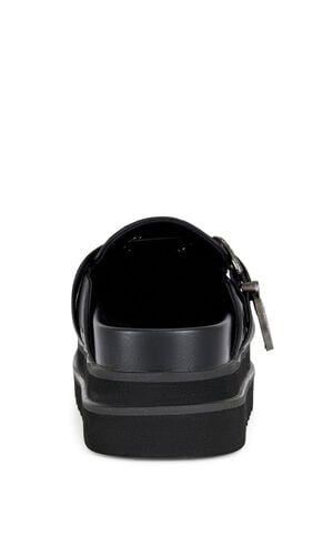 Women's Mavis Faux Leather Black Western Flatform Mules image number 3